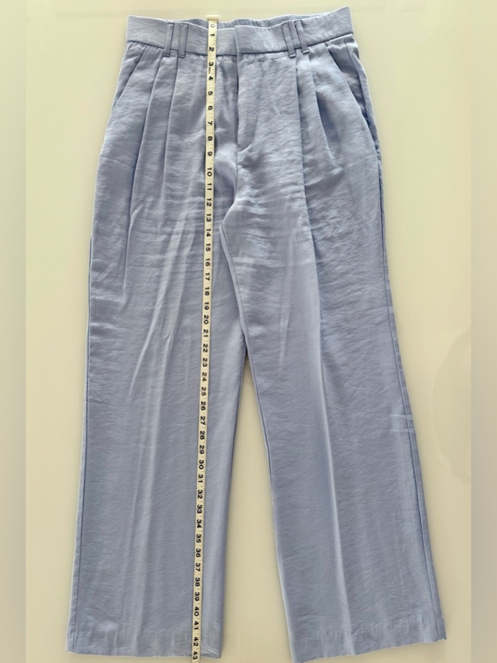ZARA Women’s Pleated Full Length Pants - Pastel Blue -Size Medium *Read details - Picture 7 of 13